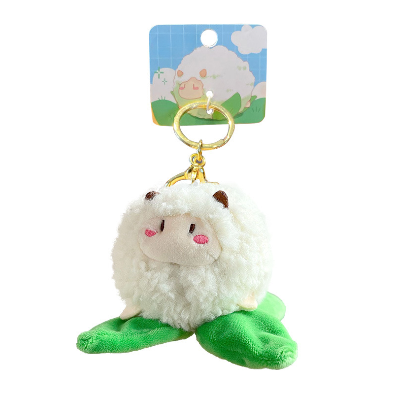 Potato dog plush bag charm with humorous design
