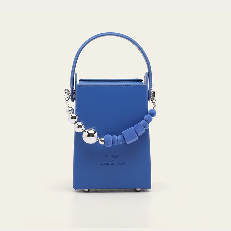 Mini Chain  Shoulder Bag with Beaded Detail