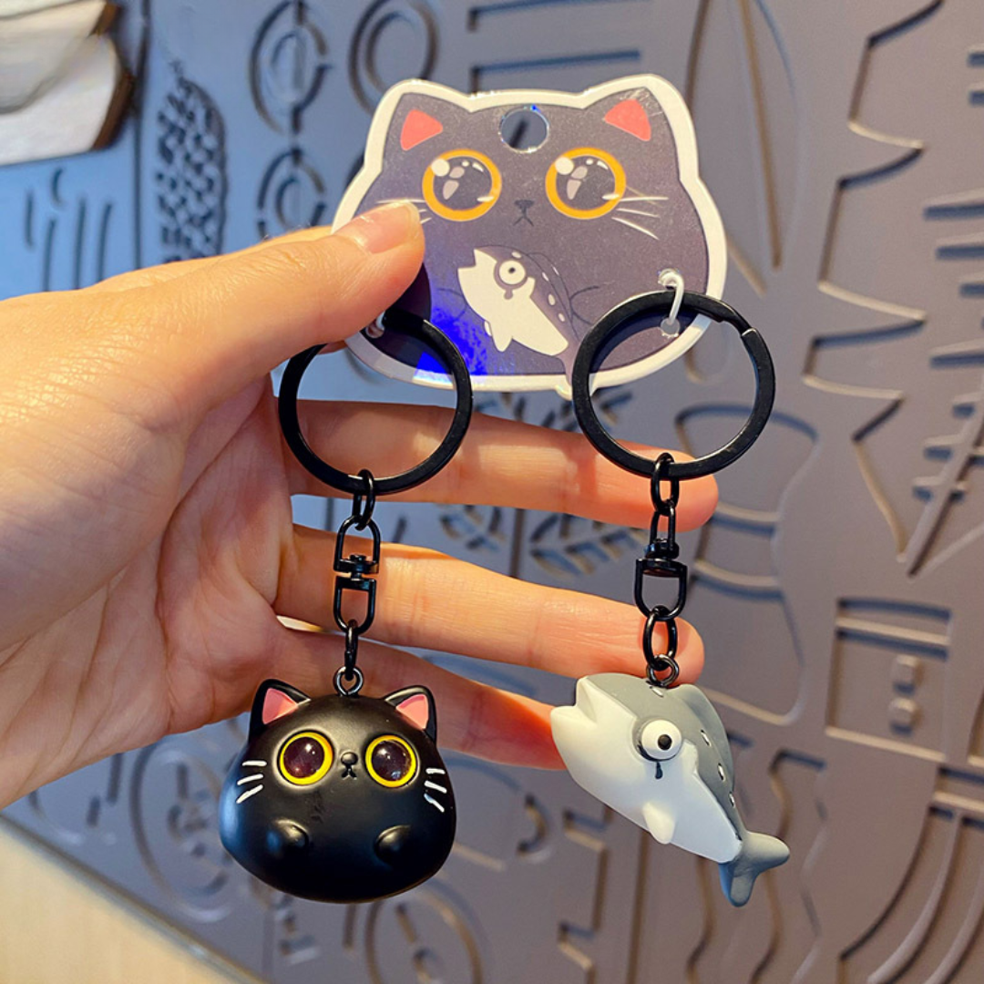 Cat & Catch Keychain