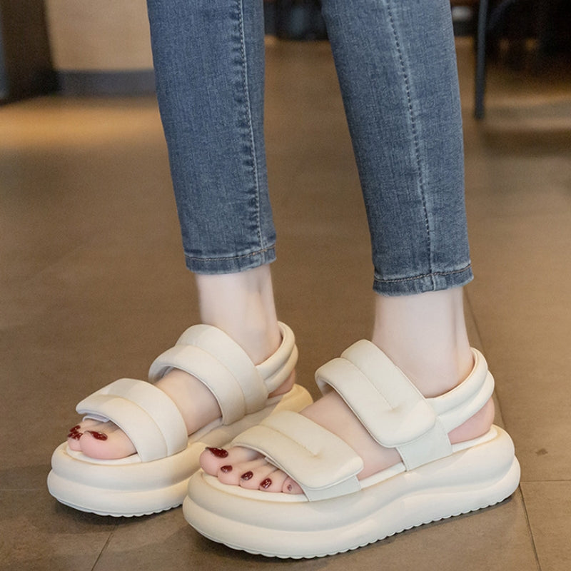 Cushioned Dual Strap Platform Sandals For Women
