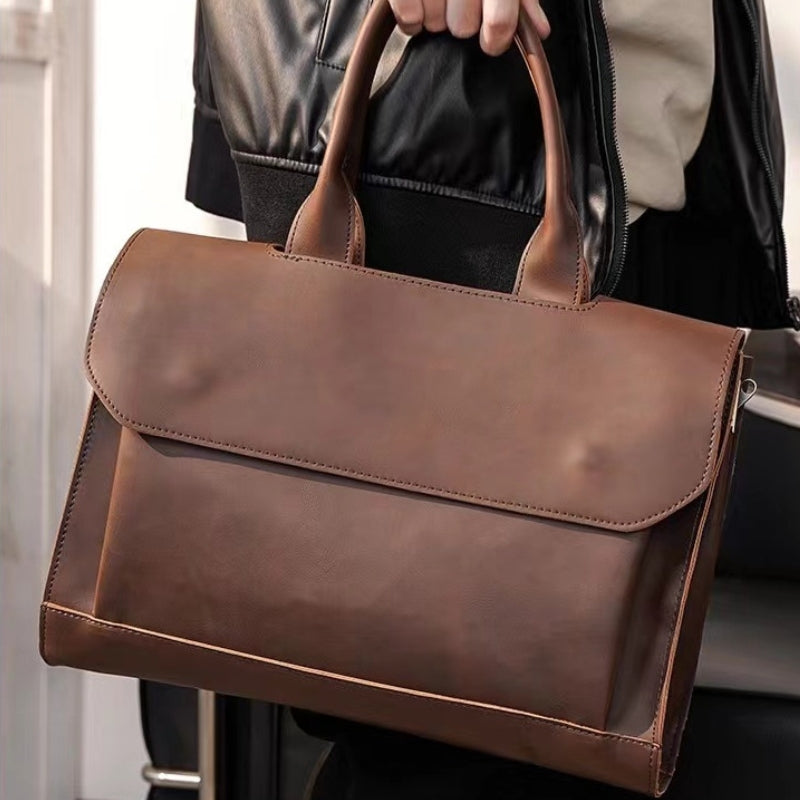 Crazy Vintage Leather Look Business Laptop Bag