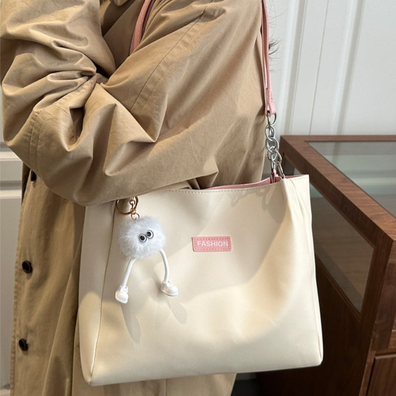 Women's Sleek Shoulder Bag with Chain Accents