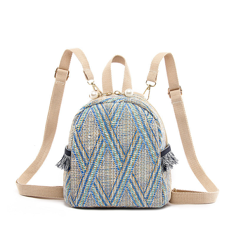 Street Style Straw Backpack