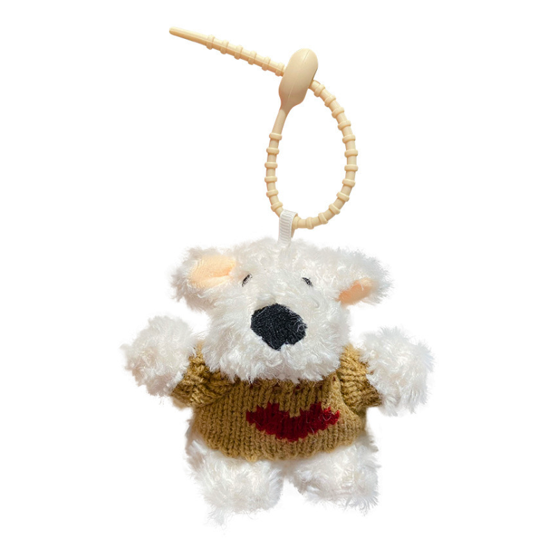 Cute puppy love plush charm with heartwarming design
