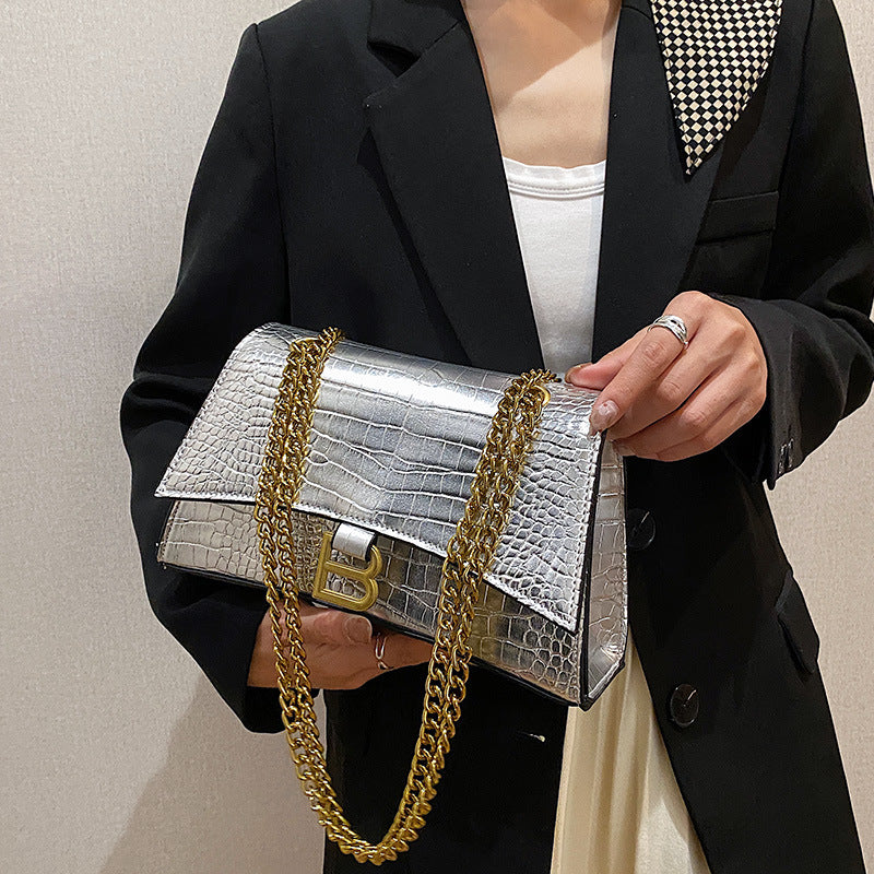 Long Gold Chain Shoulder Tote Bags