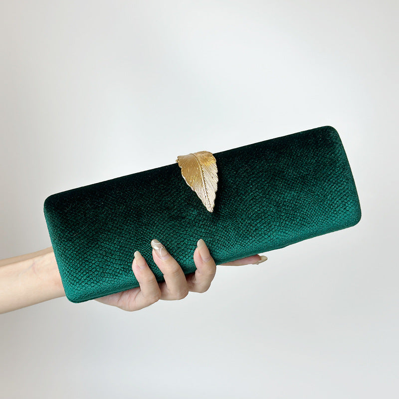 Gala New Leaf Velvet Clutch