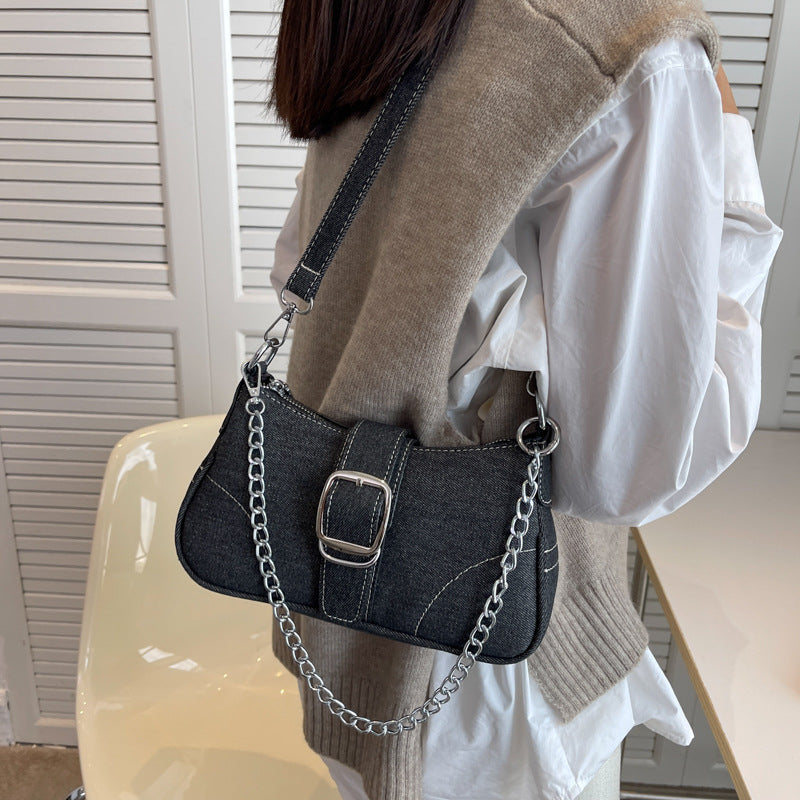 Vintage Denim Shoulder Bag