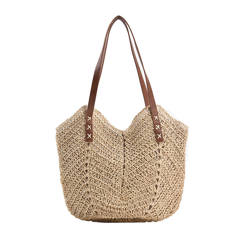 Trendy Vacation Straw Tote Bag