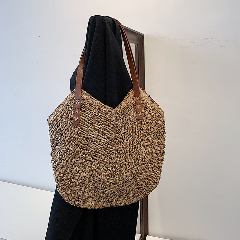 Trendy Vacation Straw Tote Bag