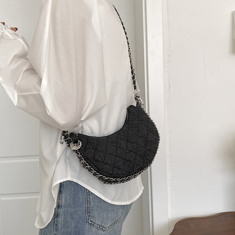 Denim Rhombus Crossbody Bag