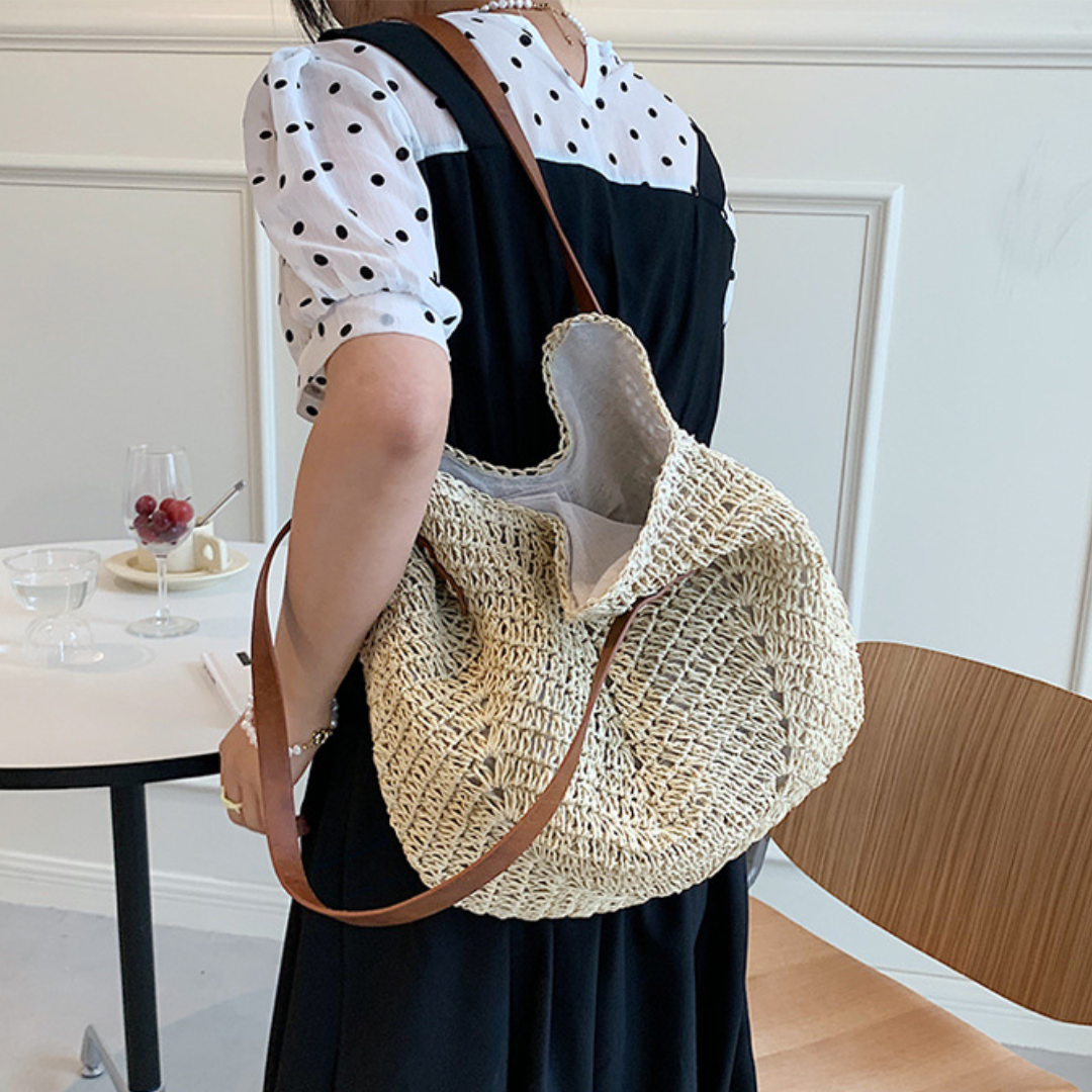 Trendy Vacation Straw Tote Bag