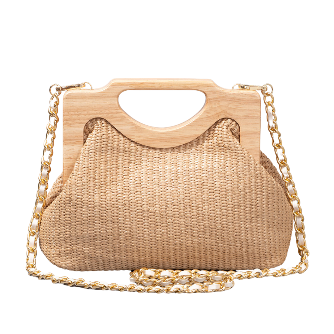 Coastal Charm Straw Shoulder Bag