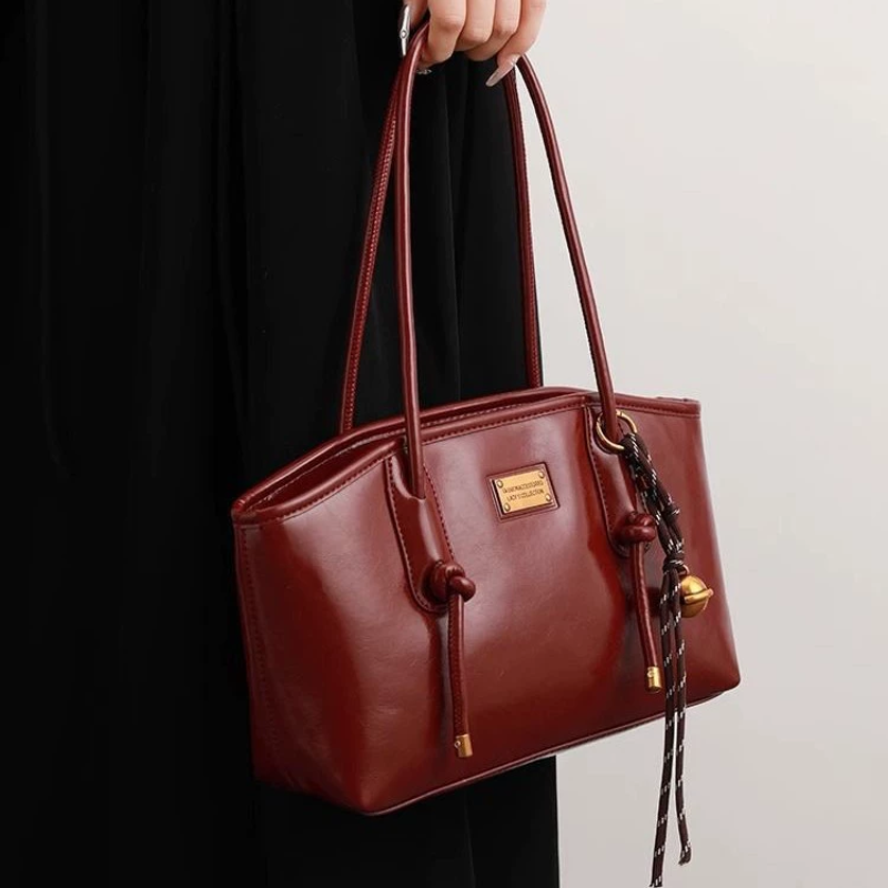 Retro Knot Bell Charm Shoulder Bag