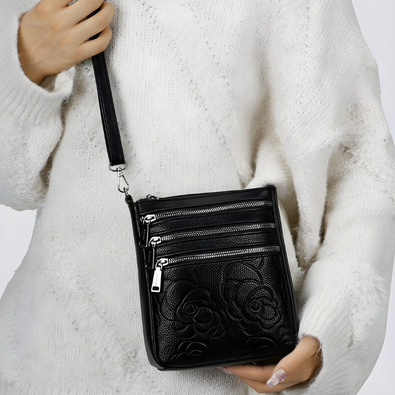 Floral Embossed Crossbody Bag