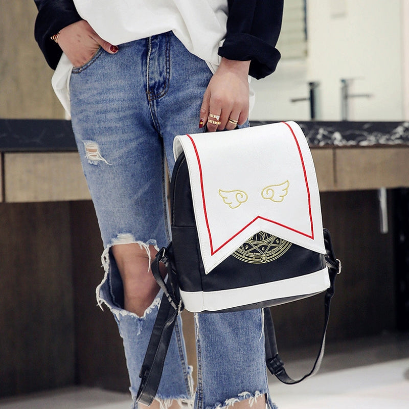 Cute Embroidered Wings Sakura Magic Backpack