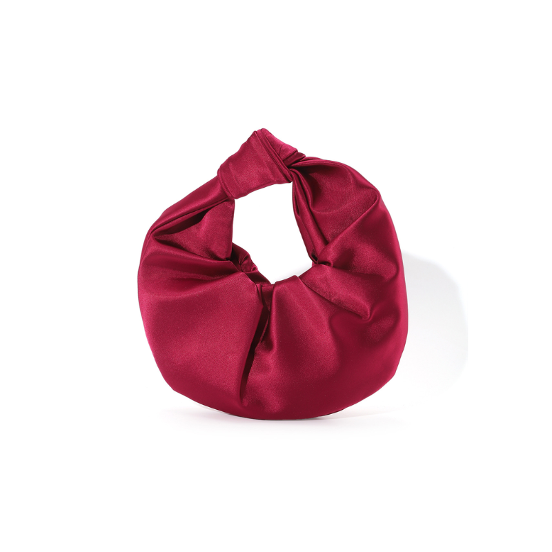 Veloura Pleated Satin Cloud Handbag