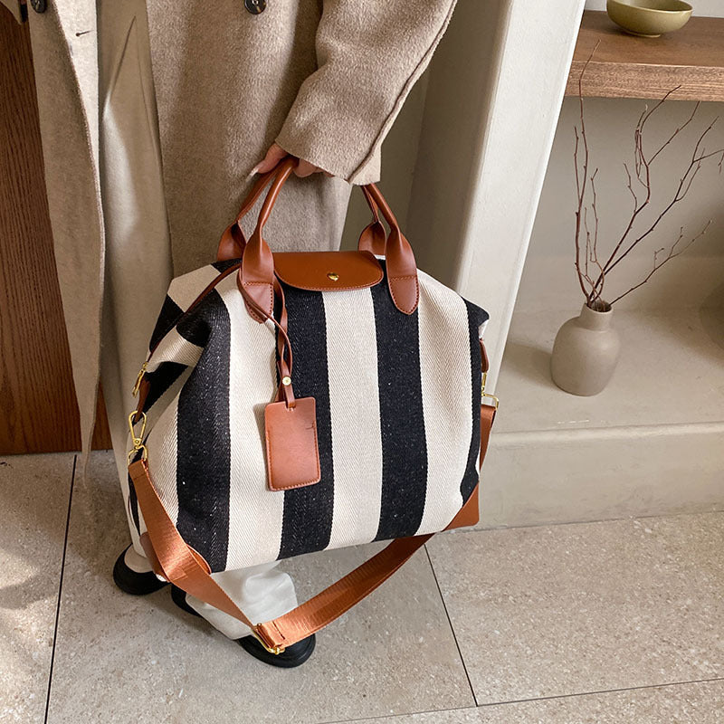 Striped Design Tote Bag