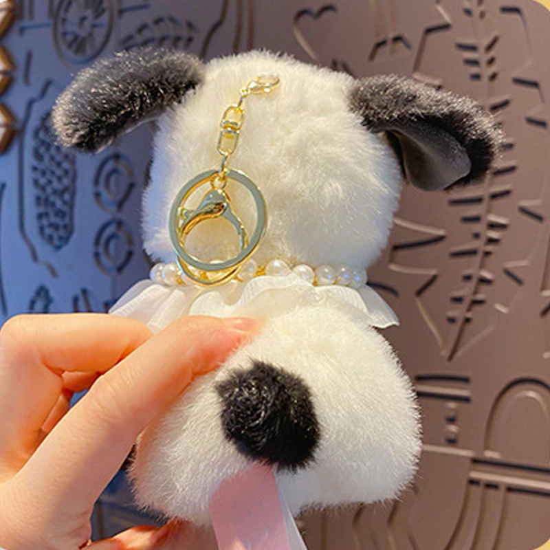 Blush Pup Charm Keychain