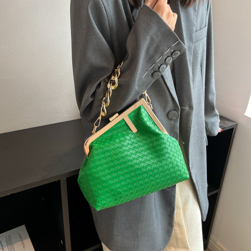 Asymmetrical Chain Saddle Bag