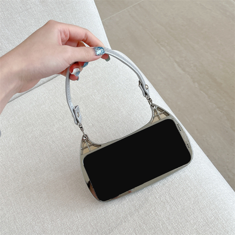 Epoxy-Coated Heart Mirror Lanyard iPhone Case