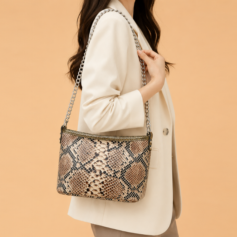 Seraphina Snakeskin Shoulder Bag