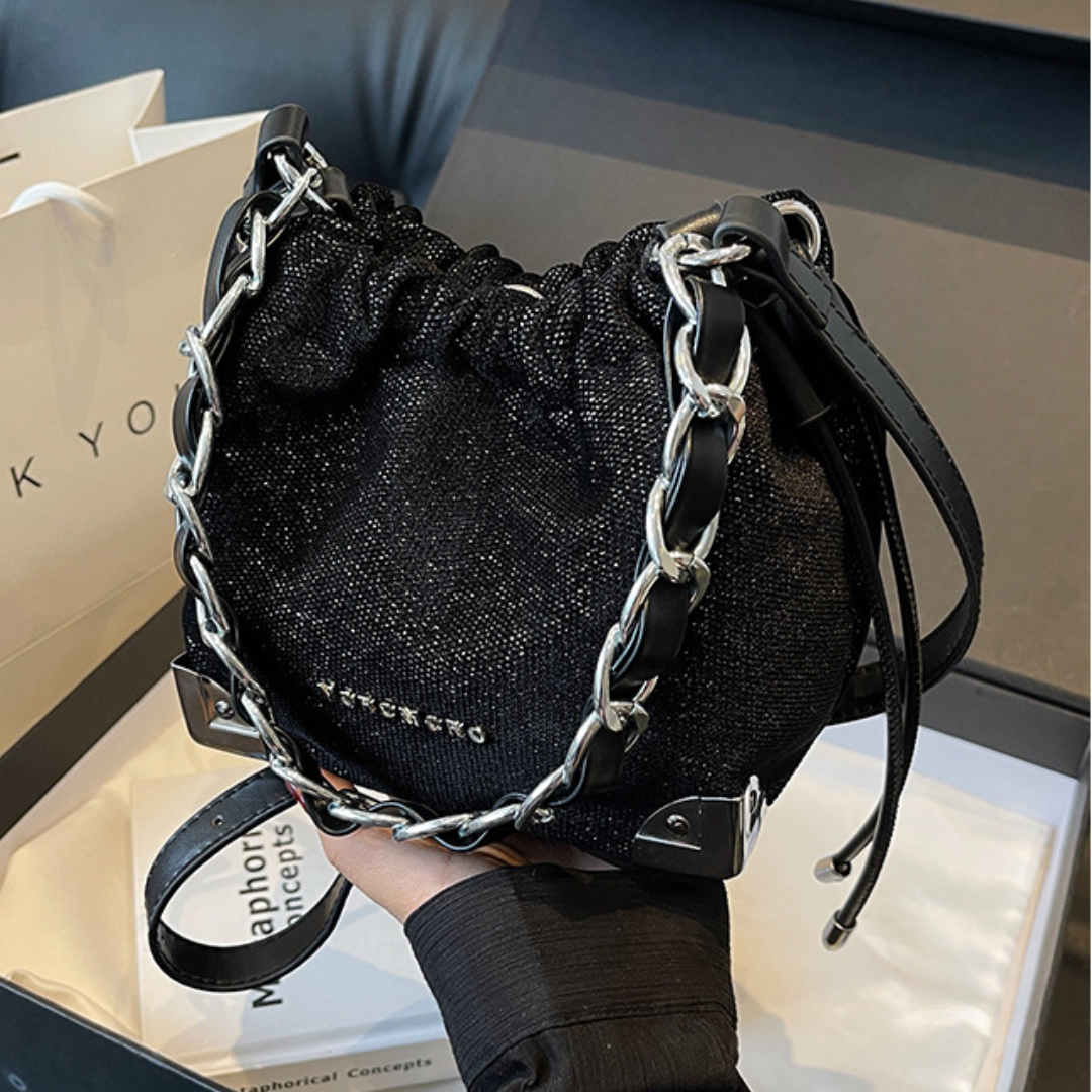 Chic Texture Chain Bucket Bag