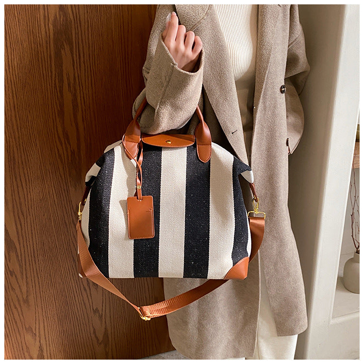 Striped Design Tote Bag