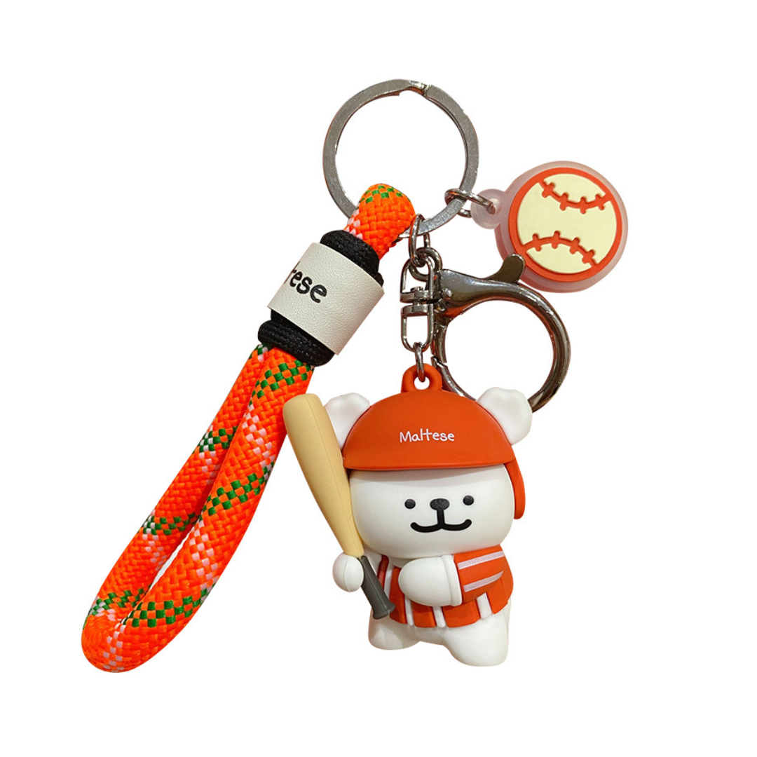 Sport Paws Baseball Keychain