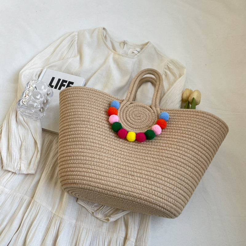 Casual Straw Bucket Bag