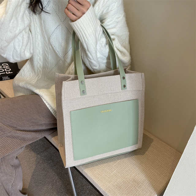 Retro Canvas Contrast Tote Bag