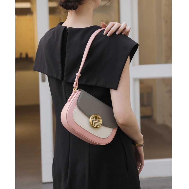 Genuine Leather Niche Saddle  Mini Shoulder Bag