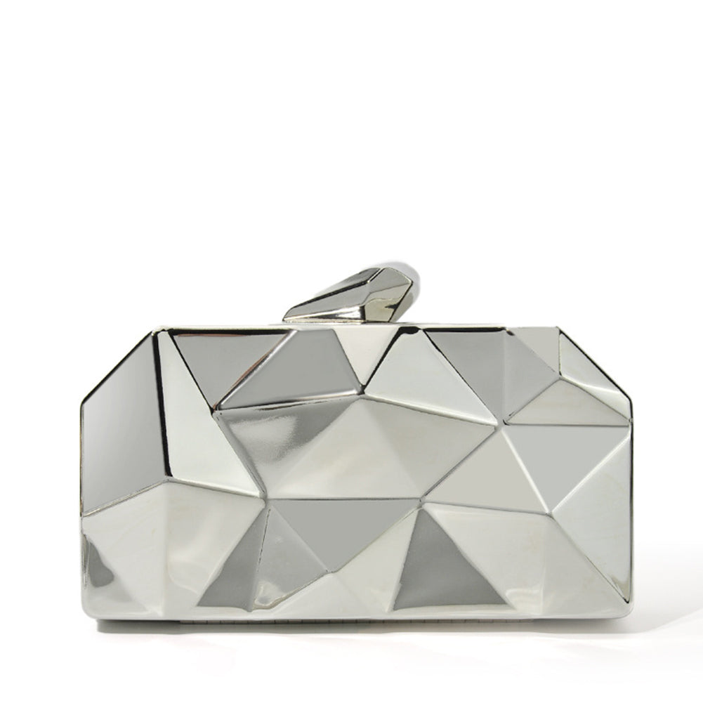 Glam Metal Diagonal Clutch