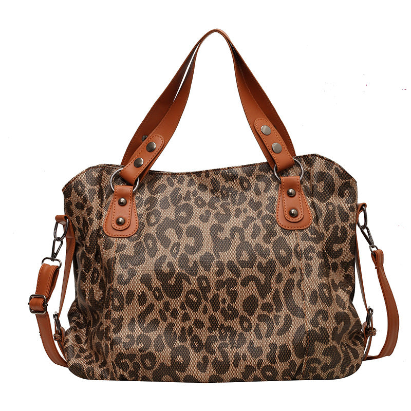 Leopard Chic Contrast Tote Bag