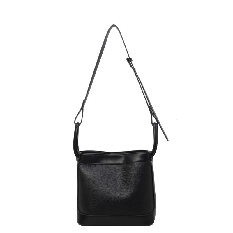 Simple Contrast Color Bucket Bag