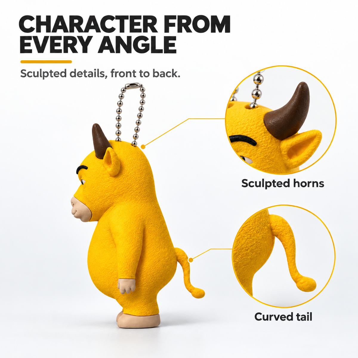 Funny Cow Bag Charm Keychain