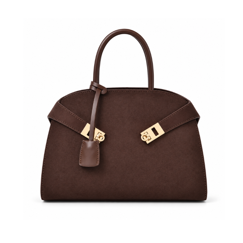 Amora Structured Suede Handbag