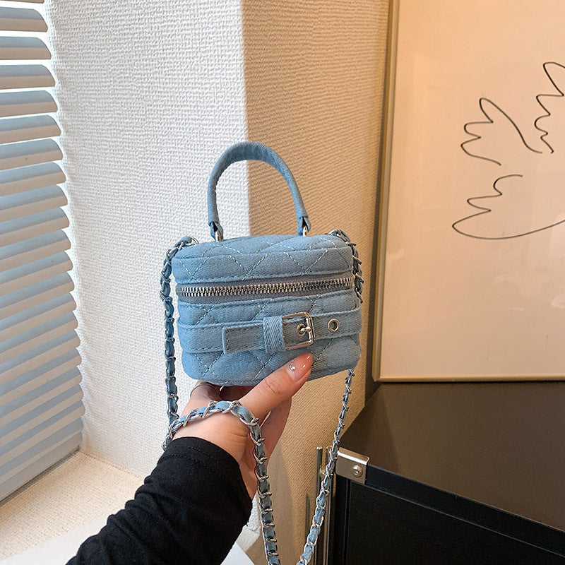 Denim Rhombus Mini Bag