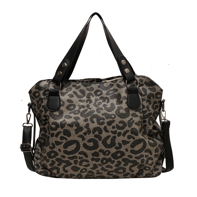 Leopard Chic Contrast Tote Bag