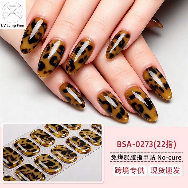 Glossy Tortoiseshell Leopard Nail Stickers