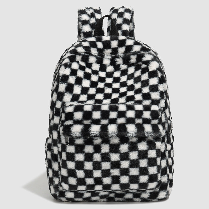 Retro Plaid Casual Backpack
