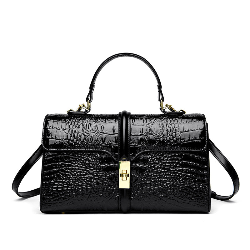 Elegant Crocodile Pattern Luxury Handbag