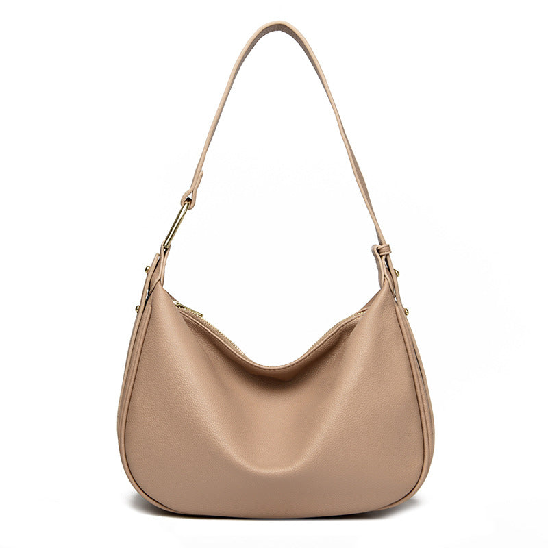 Velora Crescent Leather Shoulder Bag
