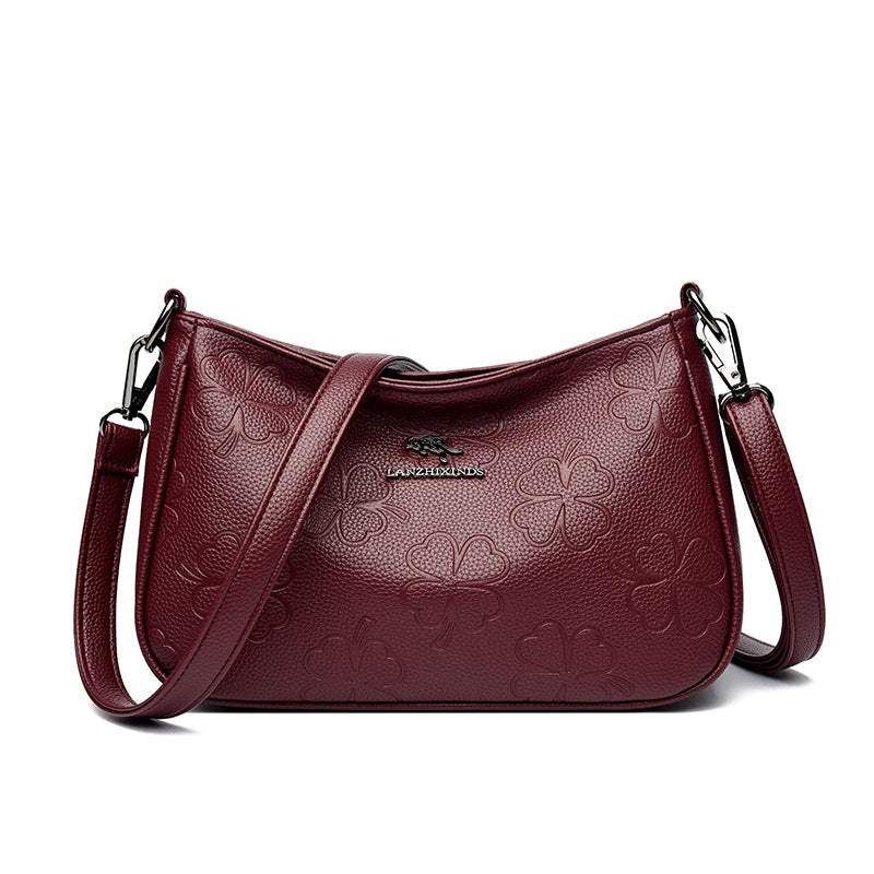 Floral Embossed Shoulder Bag
