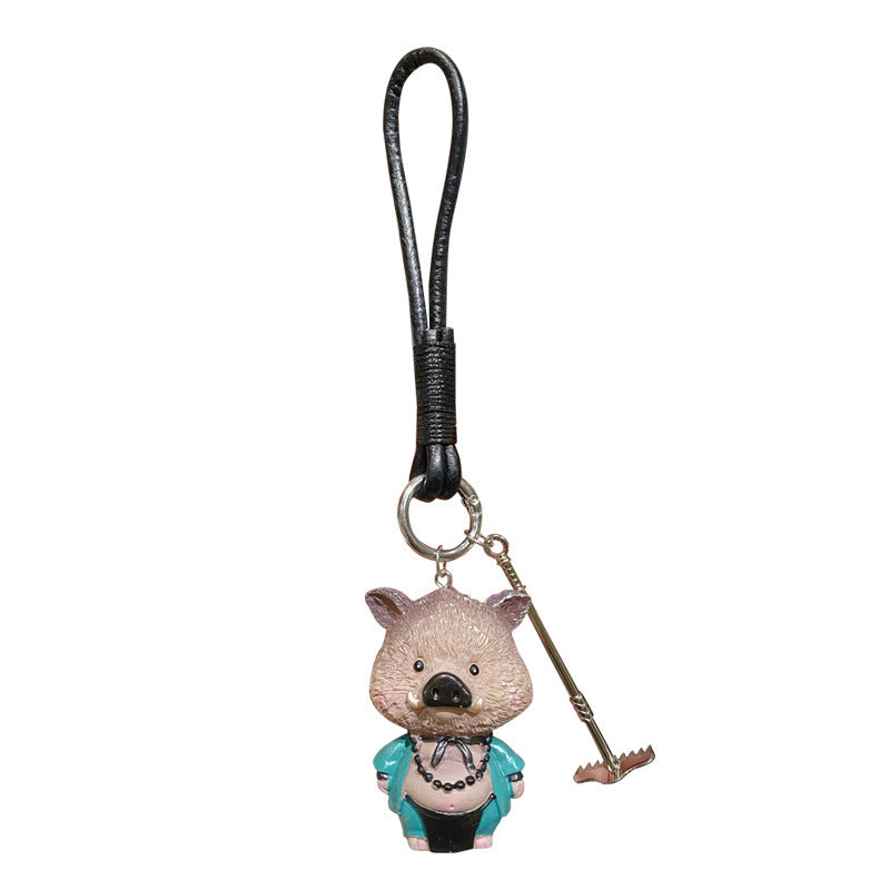 Stylish Bajie Charm Keychain