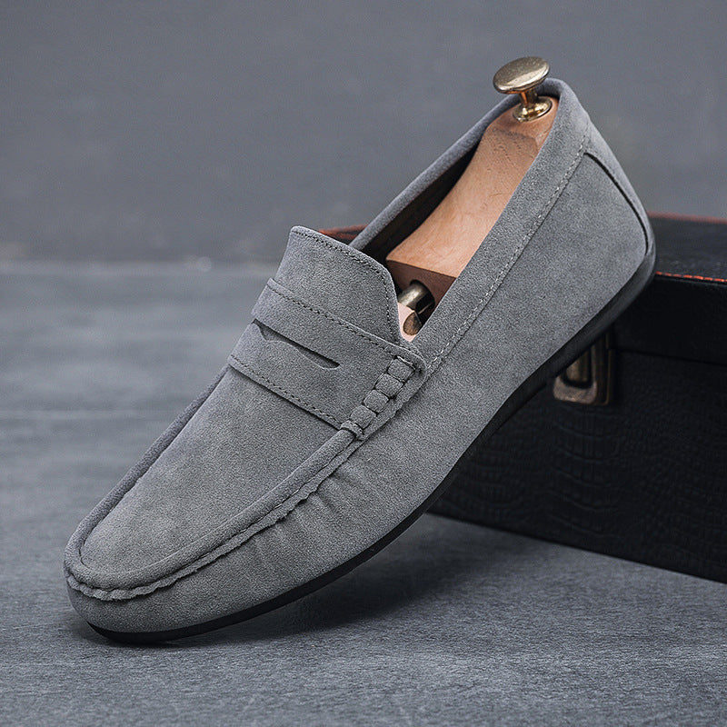 Men's Minimalist Suede Texture Penny Loafers