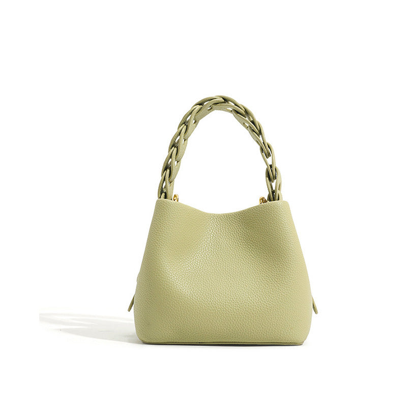 Elegant Soft Leather Bucket Bag For Women