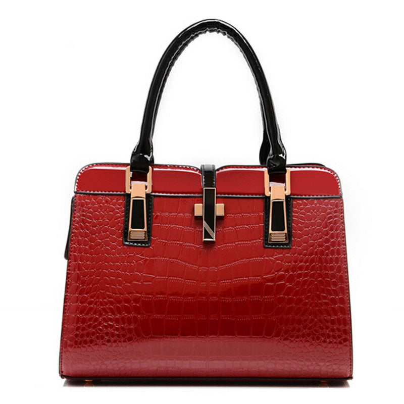 Elegant Crocodile Pattern Handbag