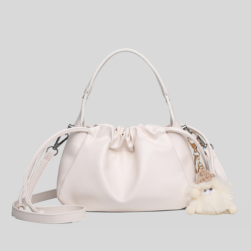 Soft Leather Cloud Pleated Handbag