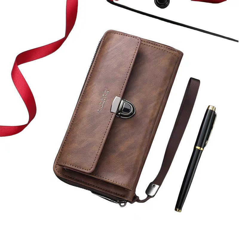 Men’s Large Capacity Wallet With Zipper And Card Slots