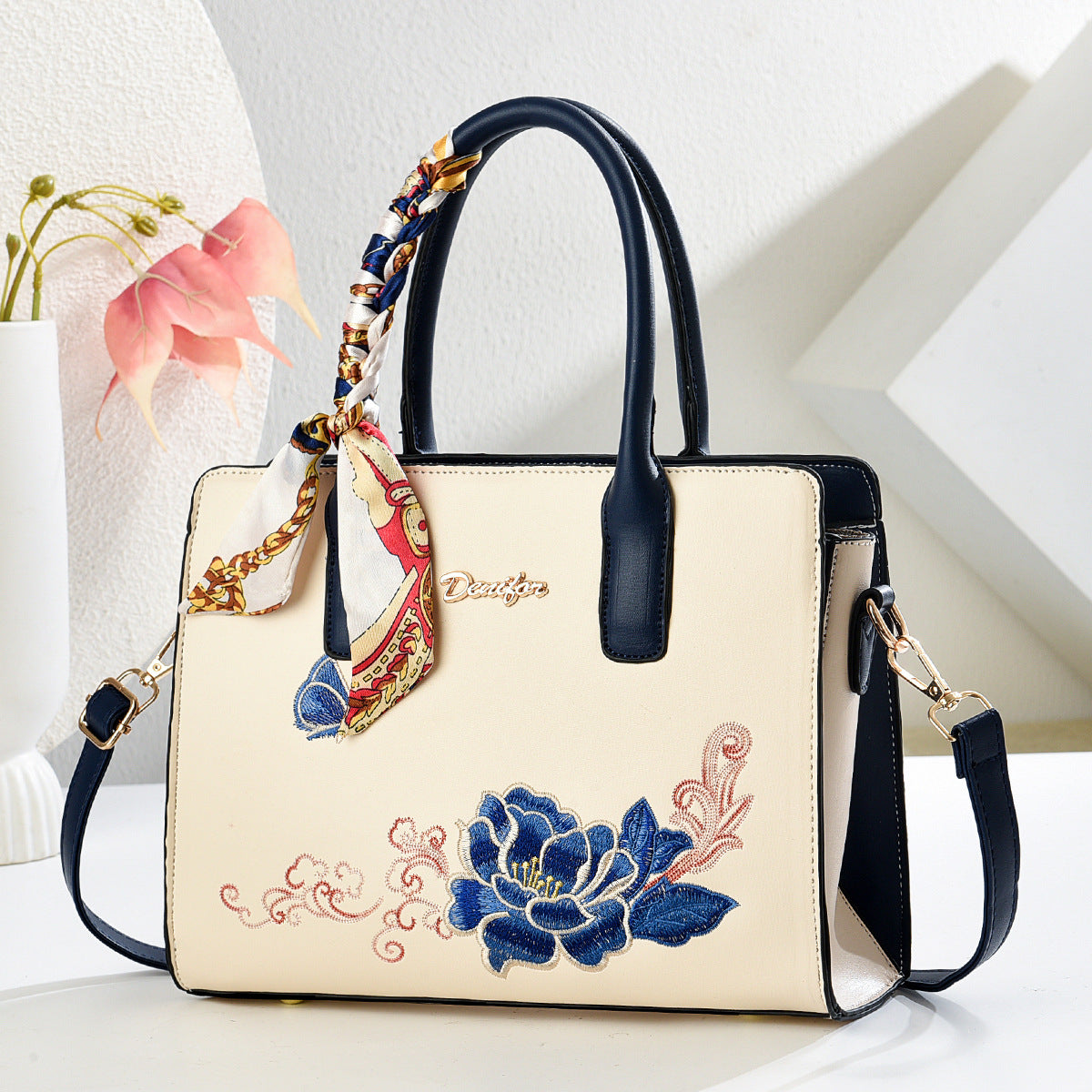 Azure Bloom Shoulder Bag